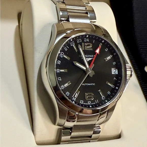 Longines Conquest Date GMT Designer Classic Mens Automatic Watch - Picture 2 of 8